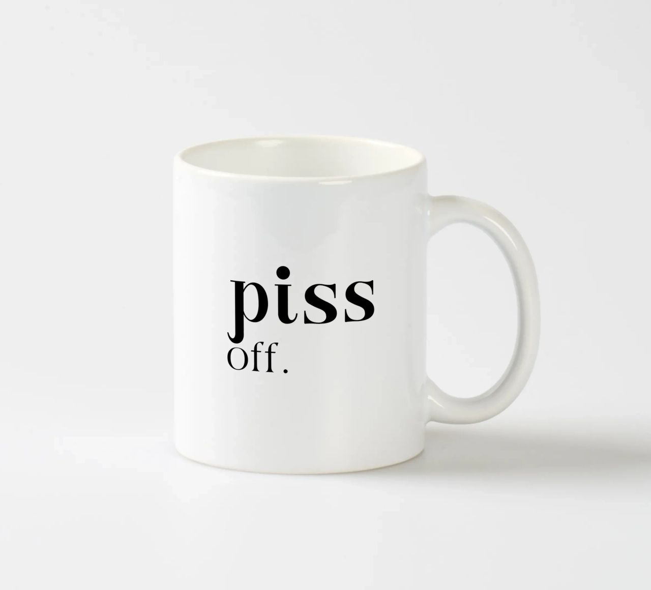 Piss Off Semplice elegante tipografia minimalista tazza in ceramica da YV TYPOGRAPHY