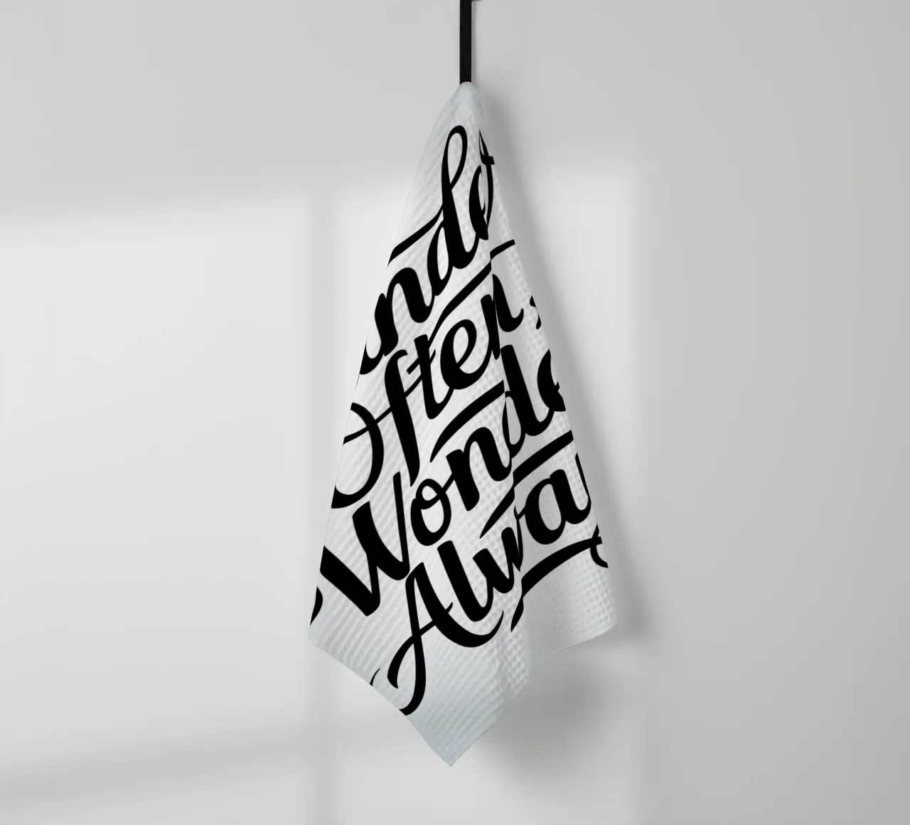 Wander Often, Wonder Always tea towel by logic