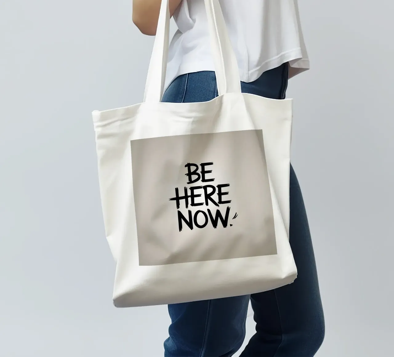 Essere qui ora borsa in juta da logic