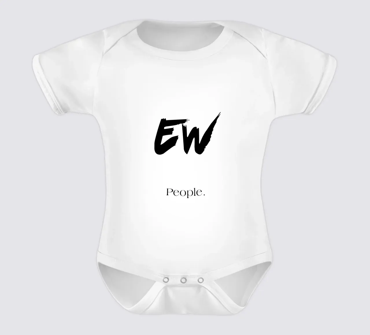 Ew People Simple Minimalist Elegant Typography short-sleeve baby romper by YV TYPOGRAPHY