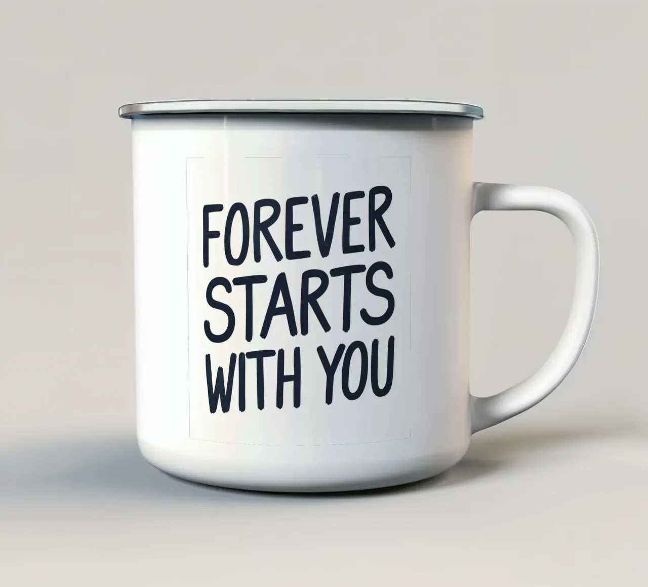 L'eternità inizia con te tazza in smalto da logic