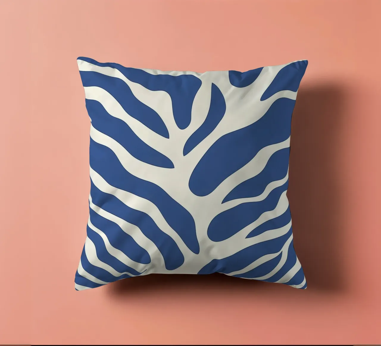 Alghe blu astratte | Motivo organico minimalista cuscino da Autofocus