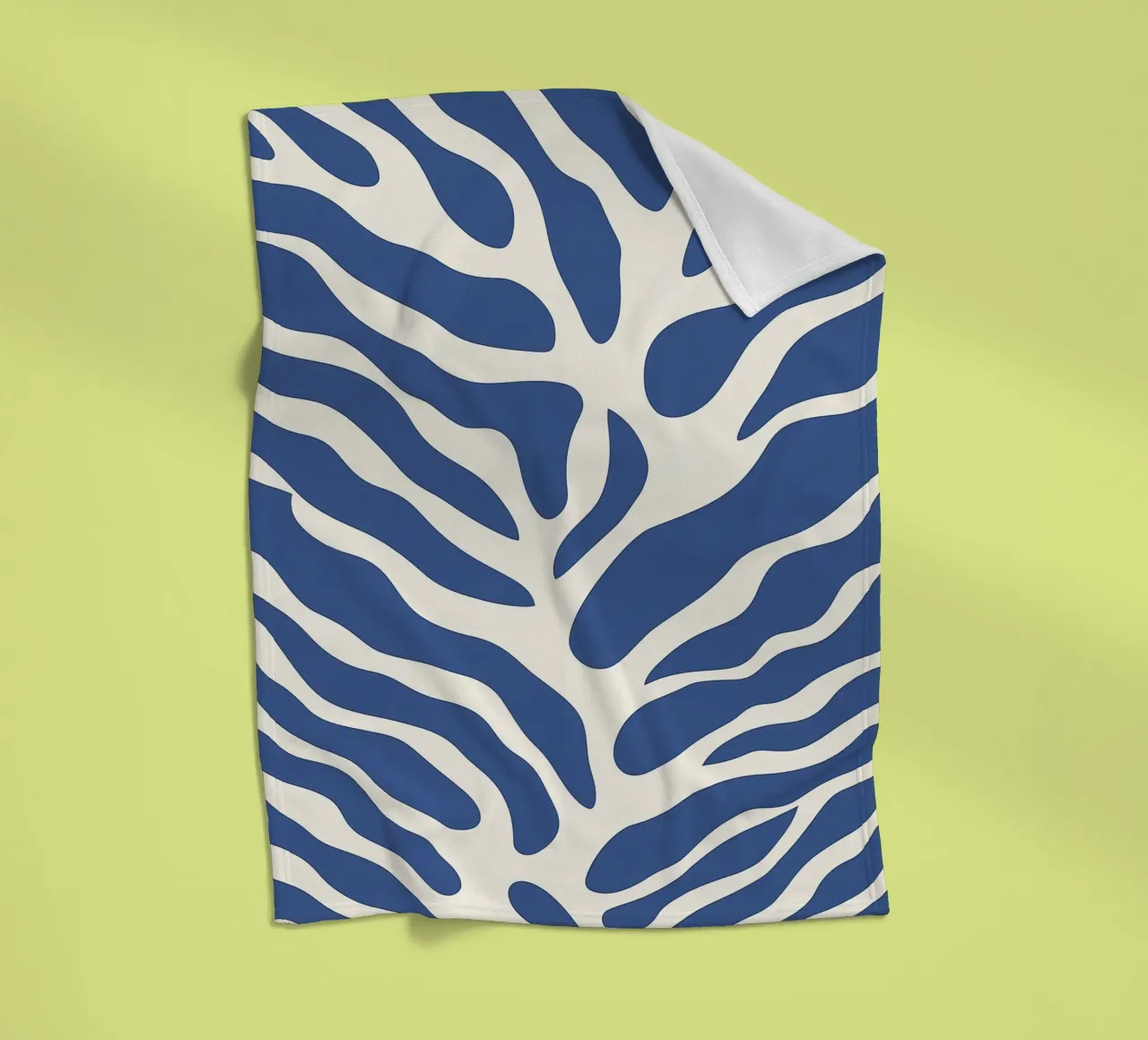 Abstract blue algae | Minimalist organic pattern fleece blanket by Autofocus