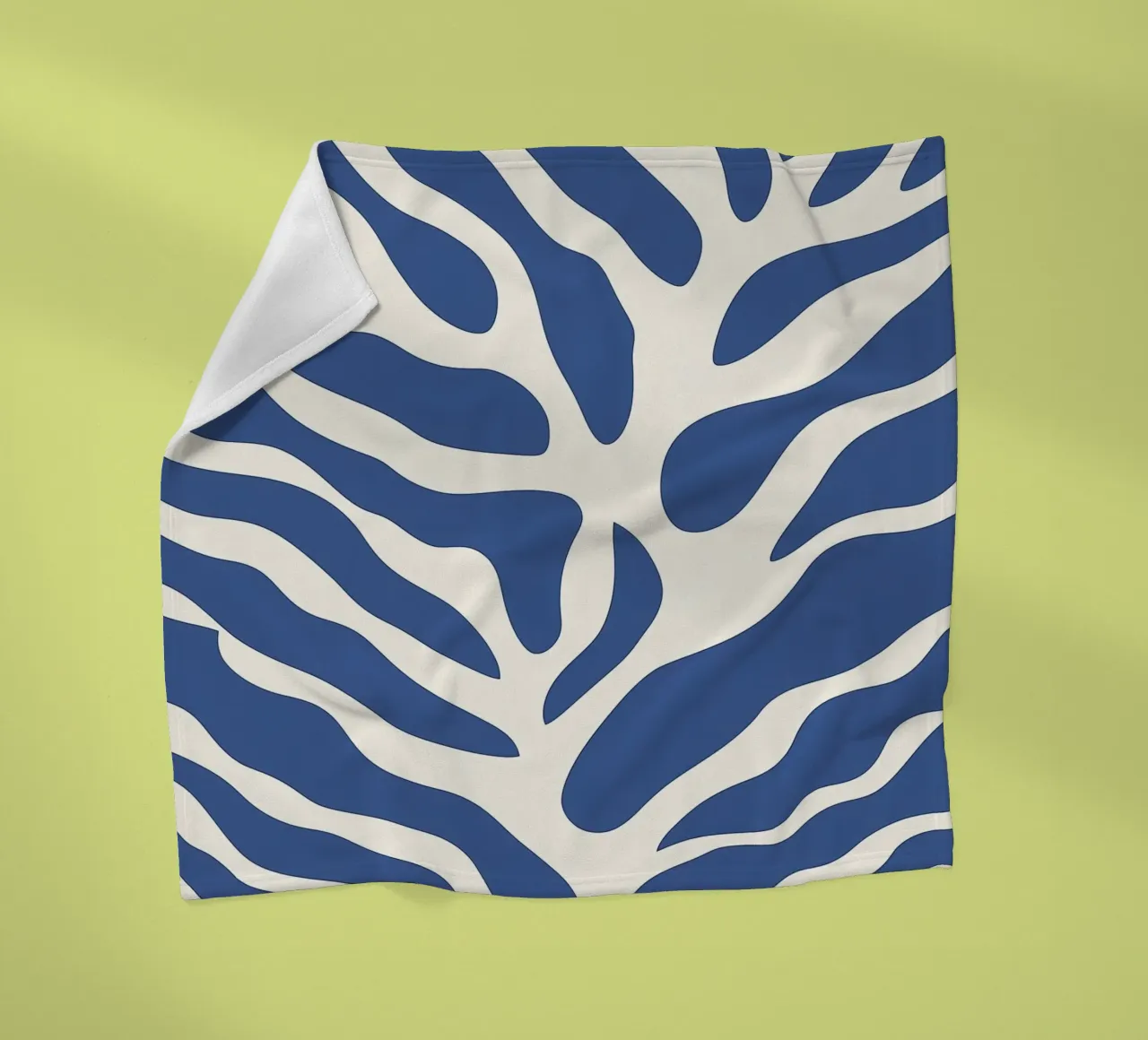 Abstract blue algae | Minimalist organic pattern fleece blanket by Autofocus