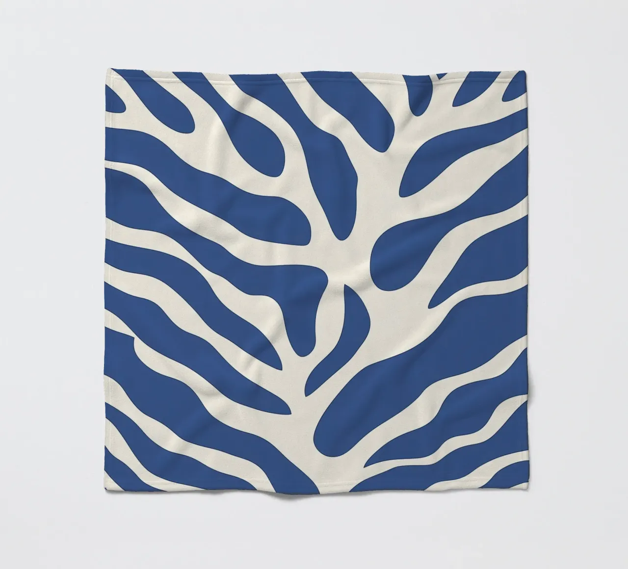 Abstract blue algae | Minimalist organic pattern fleece blanket by Autofocus