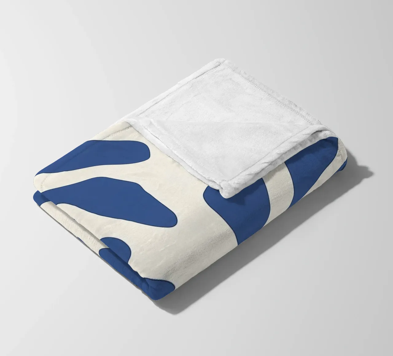 Abstract blue algae | Minimalist organic pattern fleece blanket by Autofocus