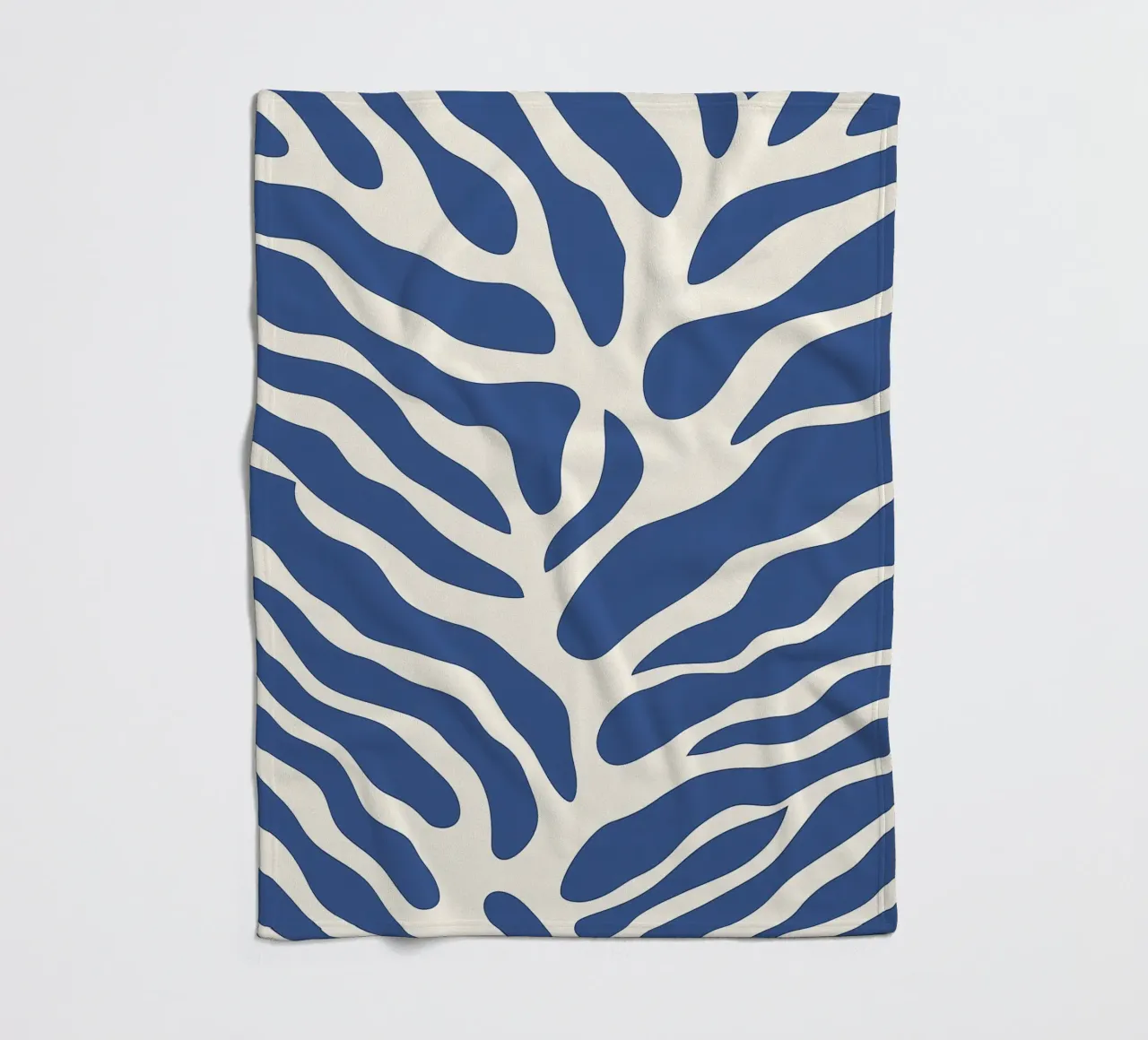 Abstract blue algae | Minimalist organic pattern fleece blanket by Autofocus