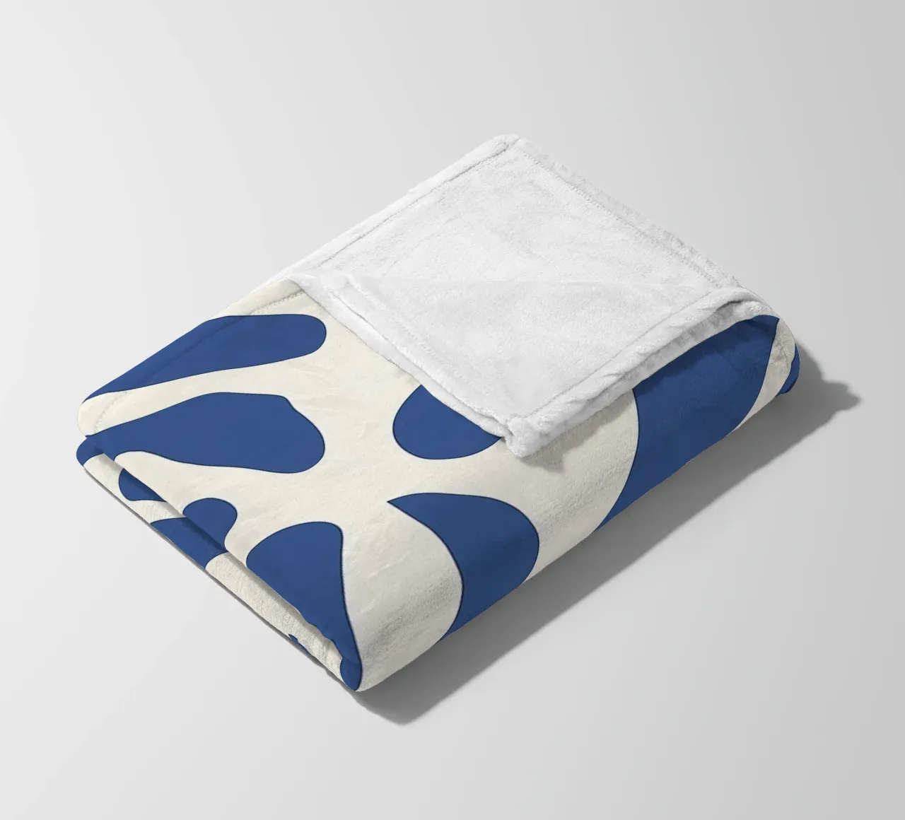 Abstract blue algae | Minimalist organic pattern fleece blanket by Autofocus