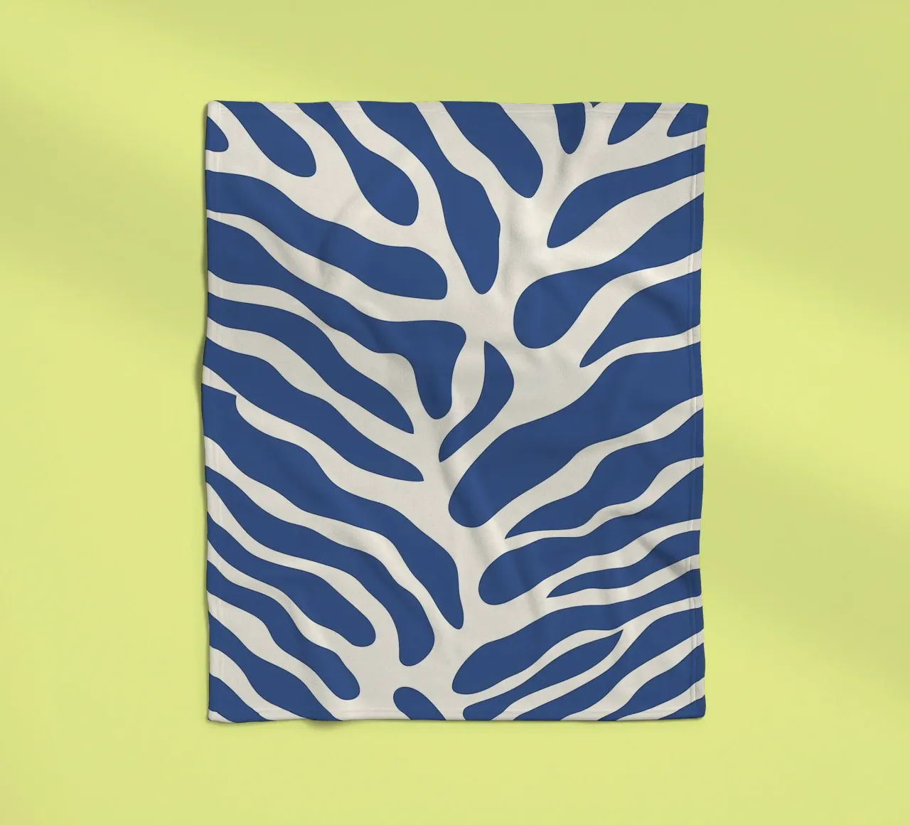 Abstract blue algae | Minimalist organic pattern fleece blanket by Autofocus