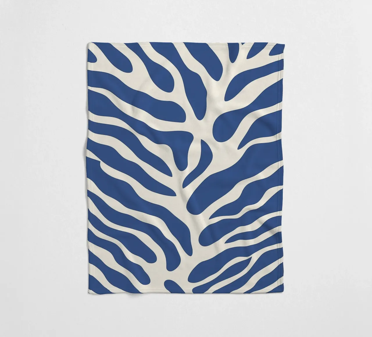 Abstract blue algae | Minimalist organic pattern fleece blanket by Autofocus