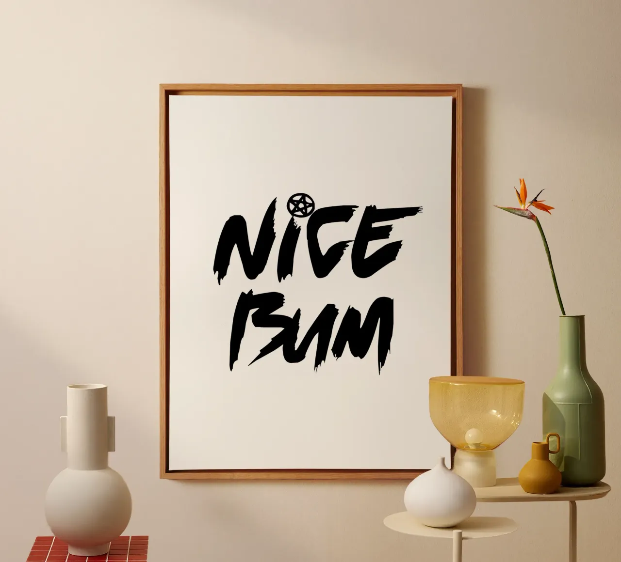 Nice Bum Tipografia moderna ed elegante tela con Cornice a cassetta da YV TYPOGRAPHY