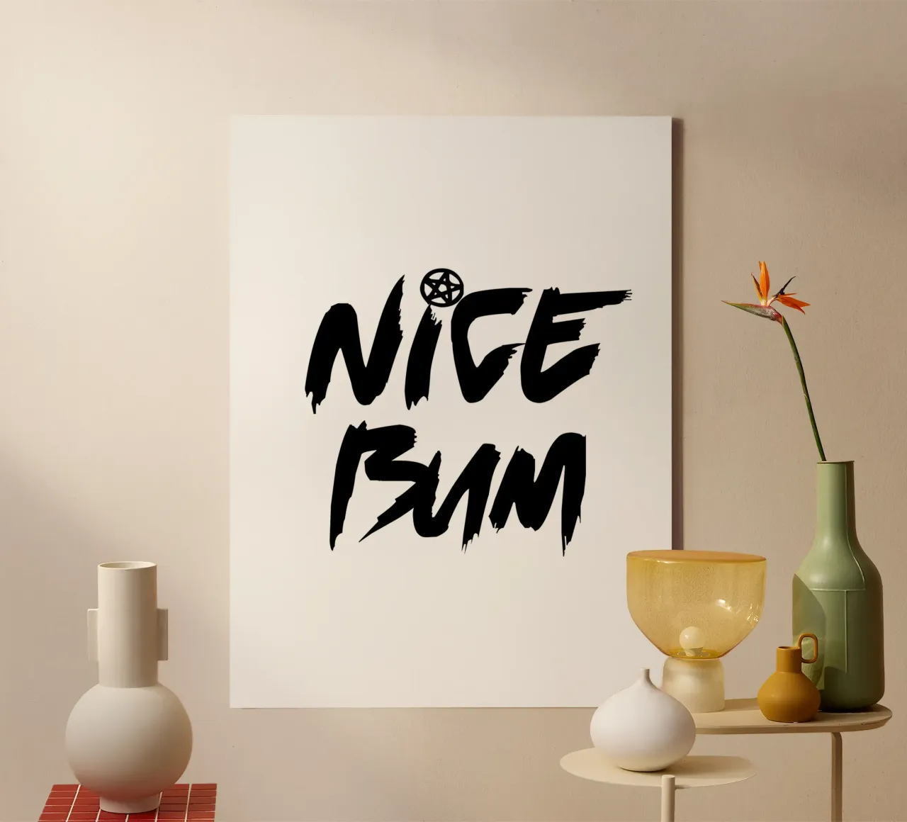 Nice Bum Tipografia moderna ed elegante tela con Cornice a cassetta da YV TYPOGRAPHY