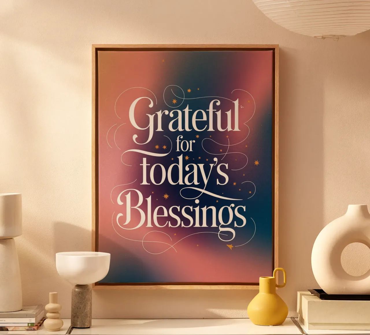 Grateful for Today’s Blessings canvas with Floater frame by logic