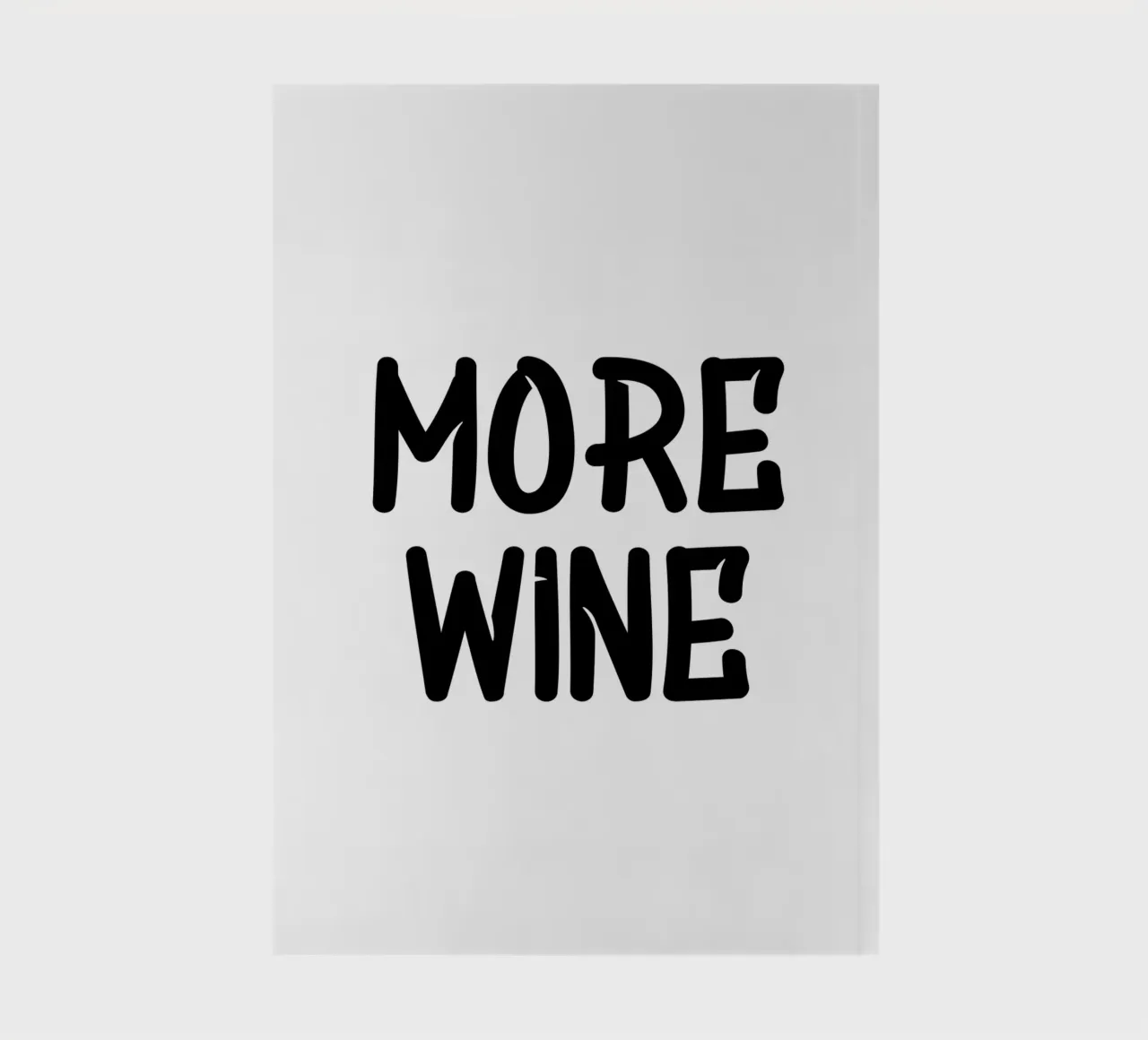 More Wine Typography Minimalist Simple Elegant notebook by YV TYPOGRAPHY