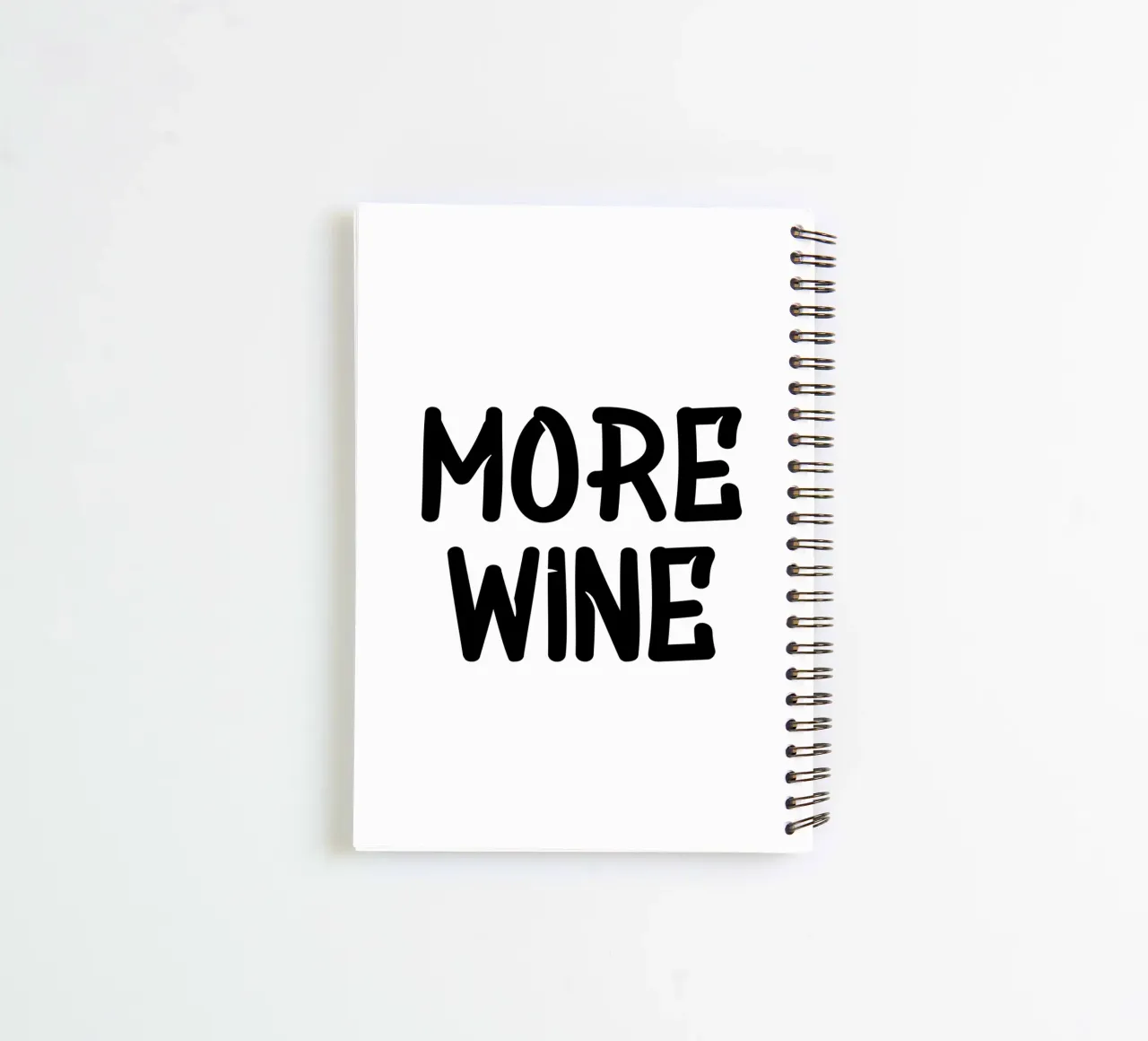 More Wine Typography Minimalist Simple Elegant spiral notebook by YV TYPOGRAPHY