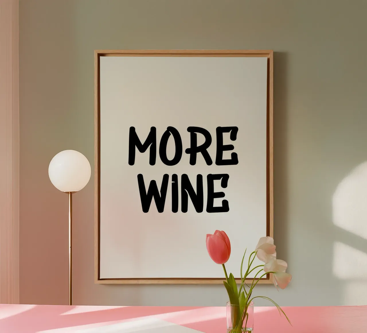 More Wine Typography Minimalist Simple Elegant canvas by YV TYPOGRAPHY