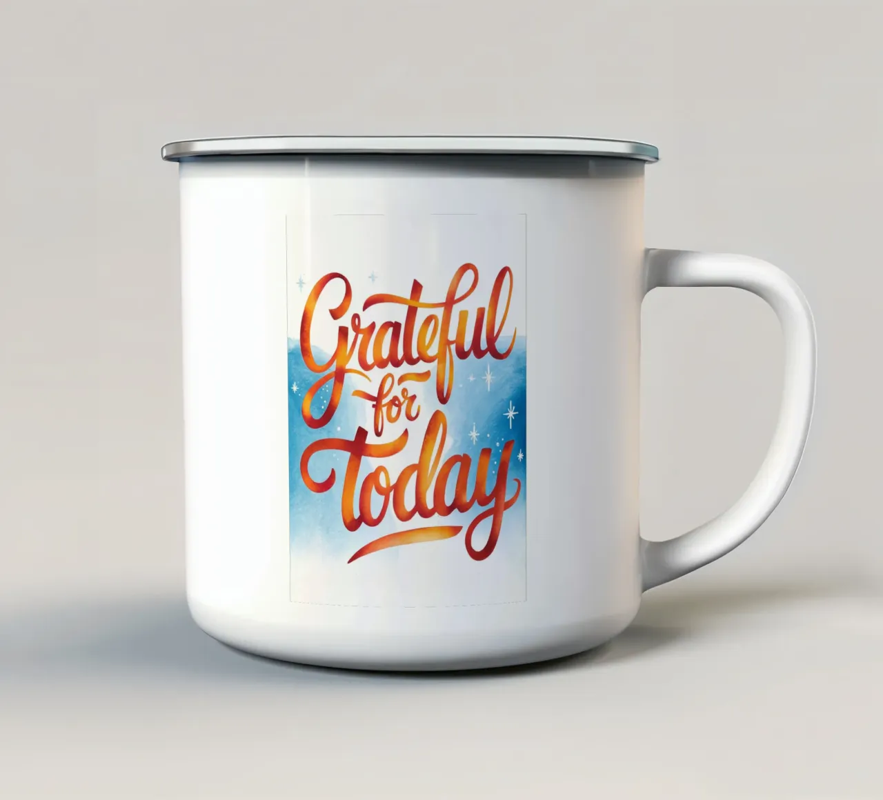 Grati per la giornata di oggi tazza in smalto da logic
