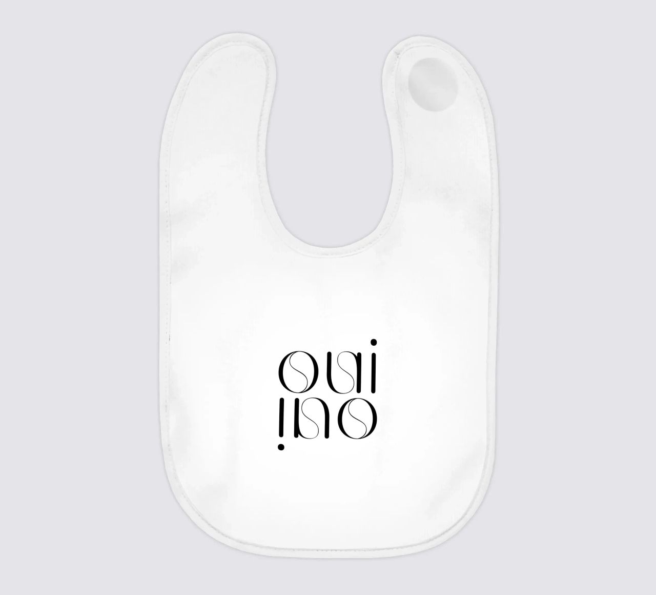 Oui Oui Tipografia Minimalista Semplice Moderna bavaglino da YV TYPOGRAPHY