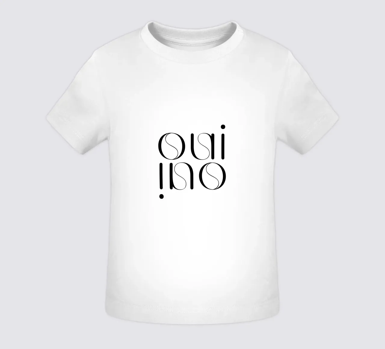 Oui Oui Tipografia Minimalista Semplice Moderna maglietta neonato da YV TYPOGRAPHY