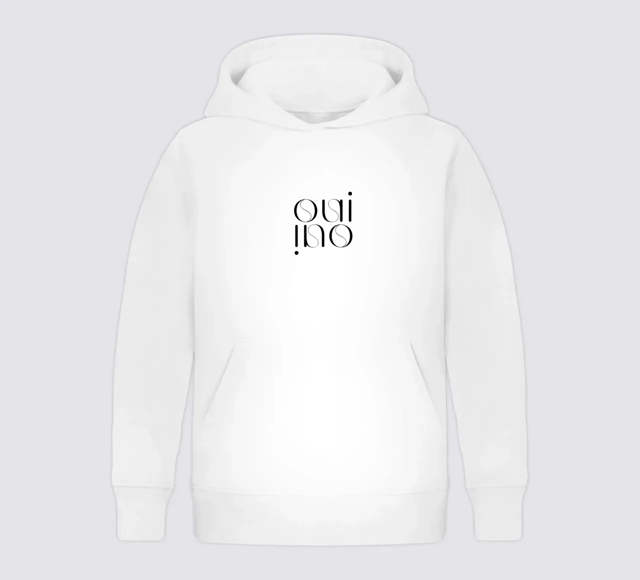 Oui Oui Tipografia Minimalista Semplice Moderna felpa bambino con cappuccio da YV TYPOGRAPHY