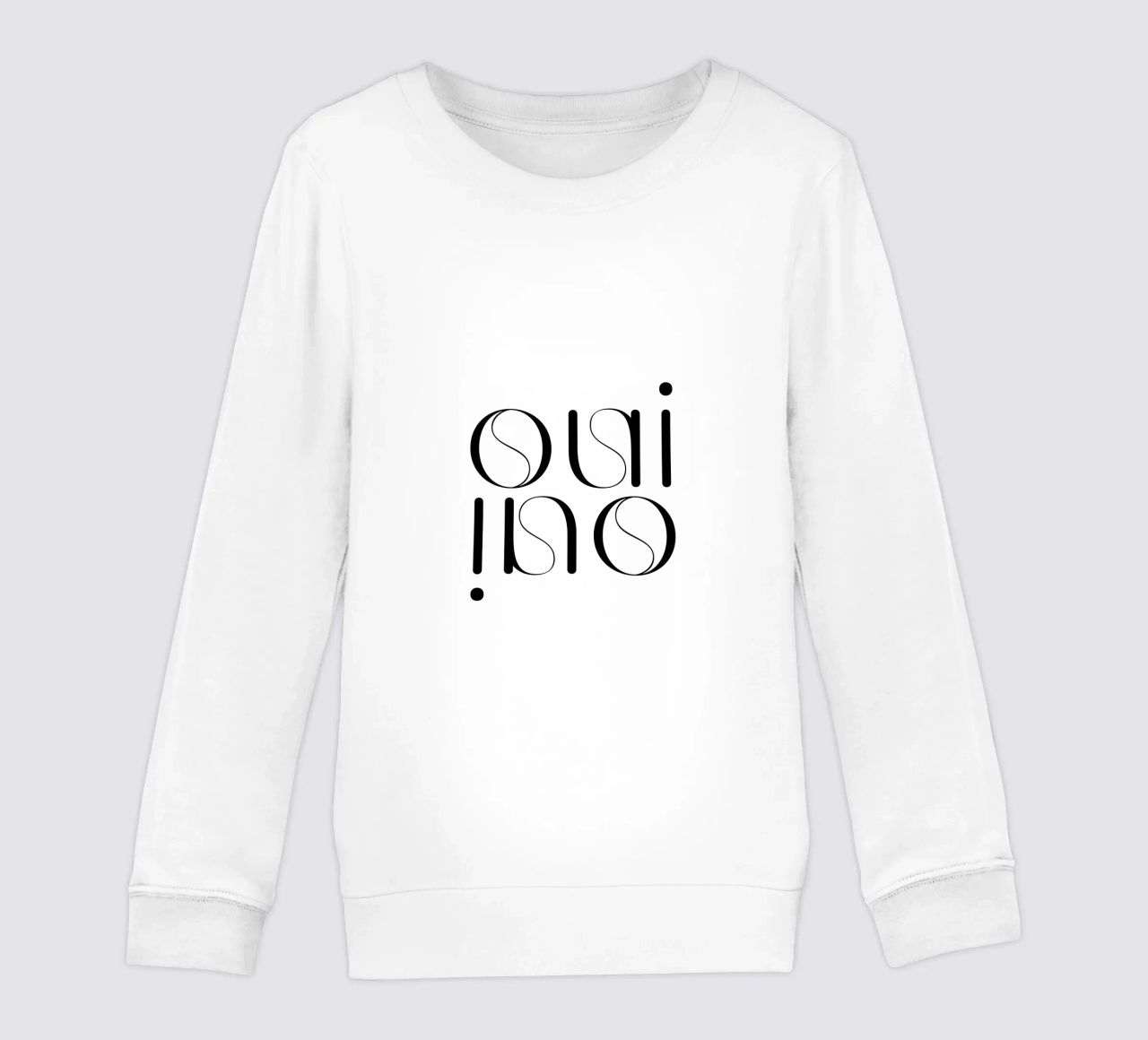 Oui Oui Tipografia Minimalista Semplice Moderna felpa bambino da YV TYPOGRAPHY