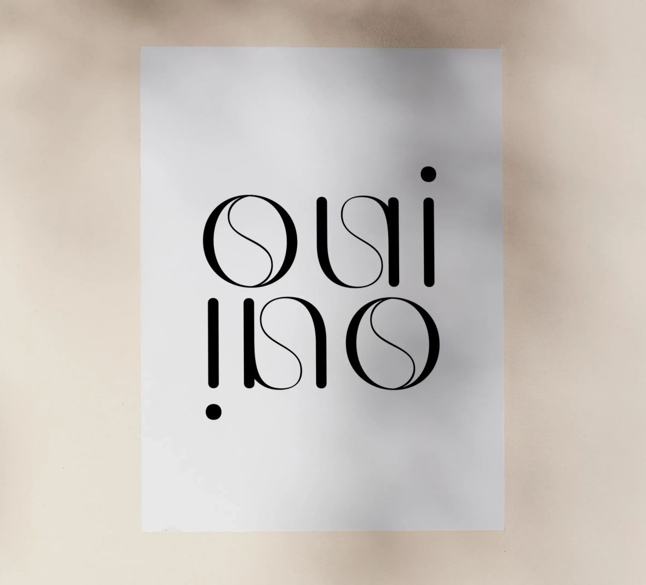 Oui Oui Tipografia Minimalista Semplice Moderna pellicola backlit da YV TYPOGRAPHY