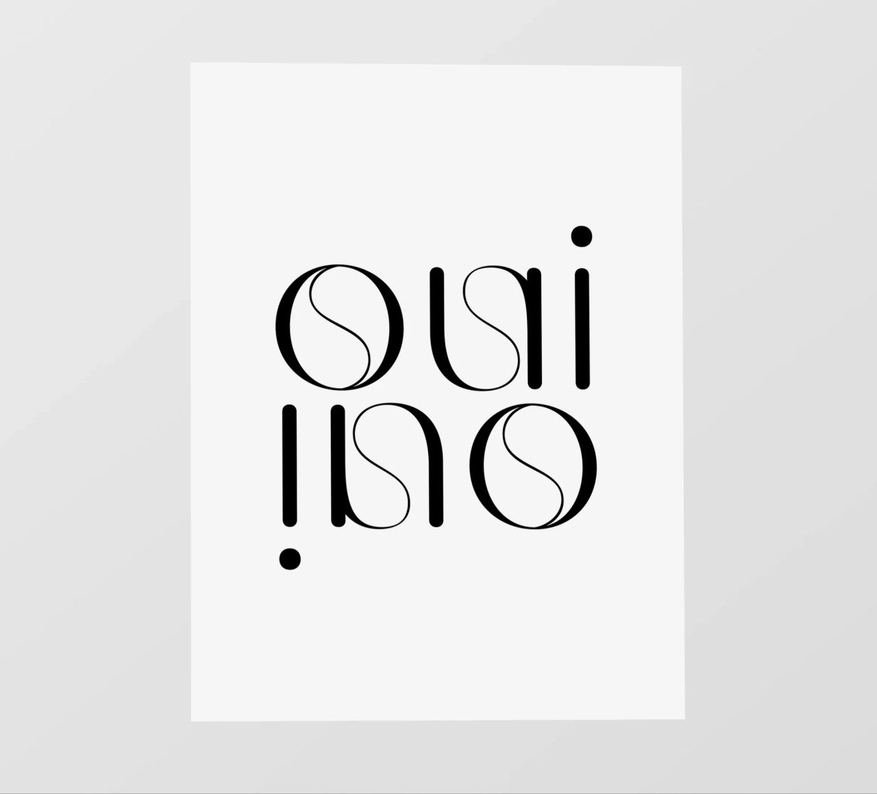 Oui Oui Tipografia Minimalista Semplice Moderna pellicola backlit da YV TYPOGRAPHY