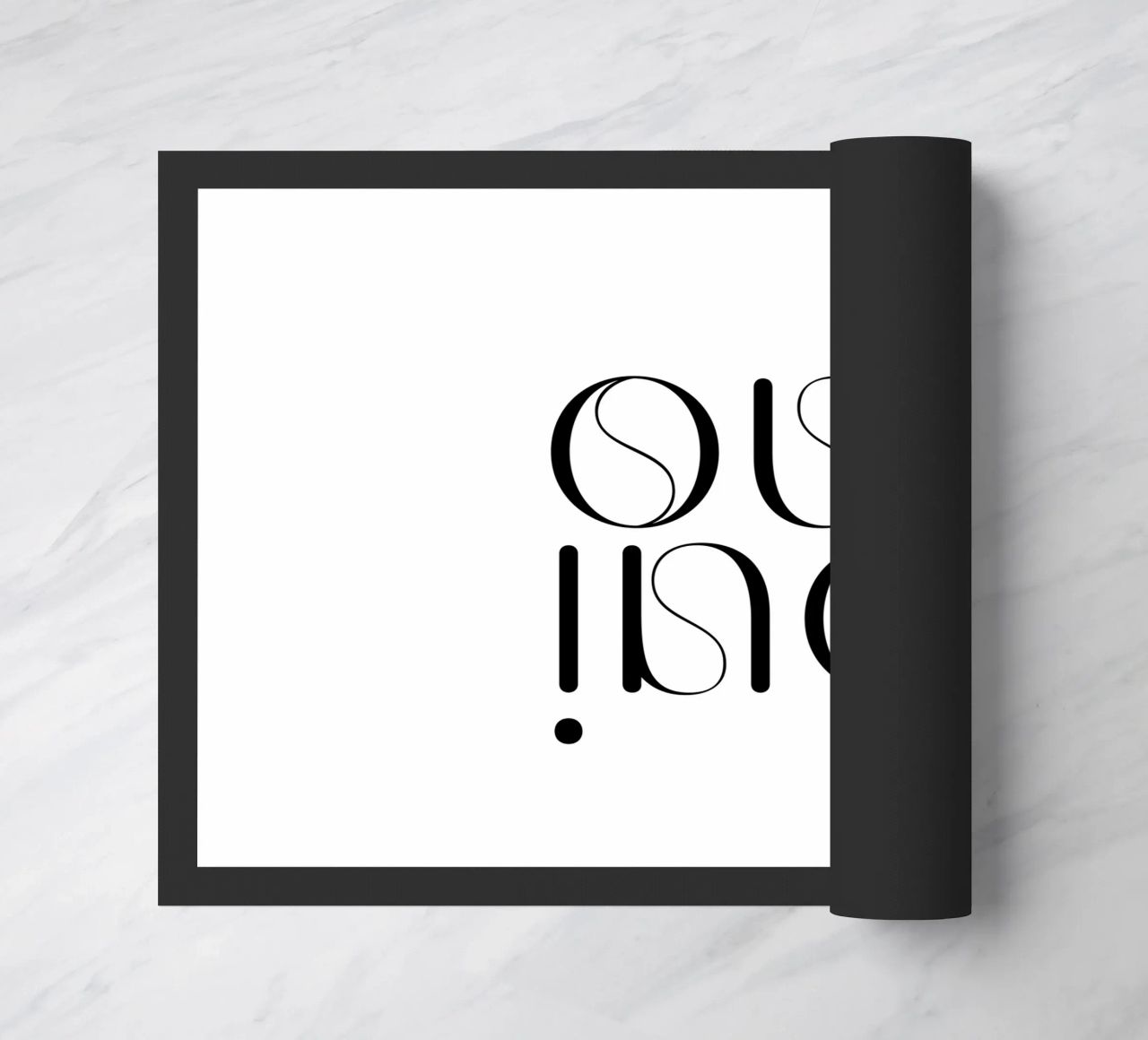 Oui Oui Typography Minimalist Simple Modern doormat by YV TYPOGRAPHY