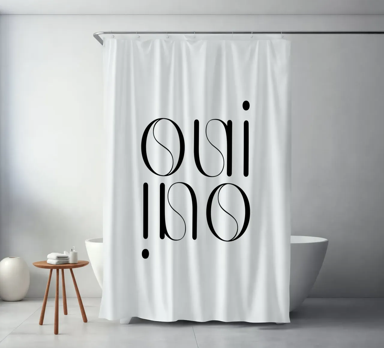 Oui Oui Tipografia Minimalista Semplice Moderna tenda da doccia da YV TYPOGRAPHY