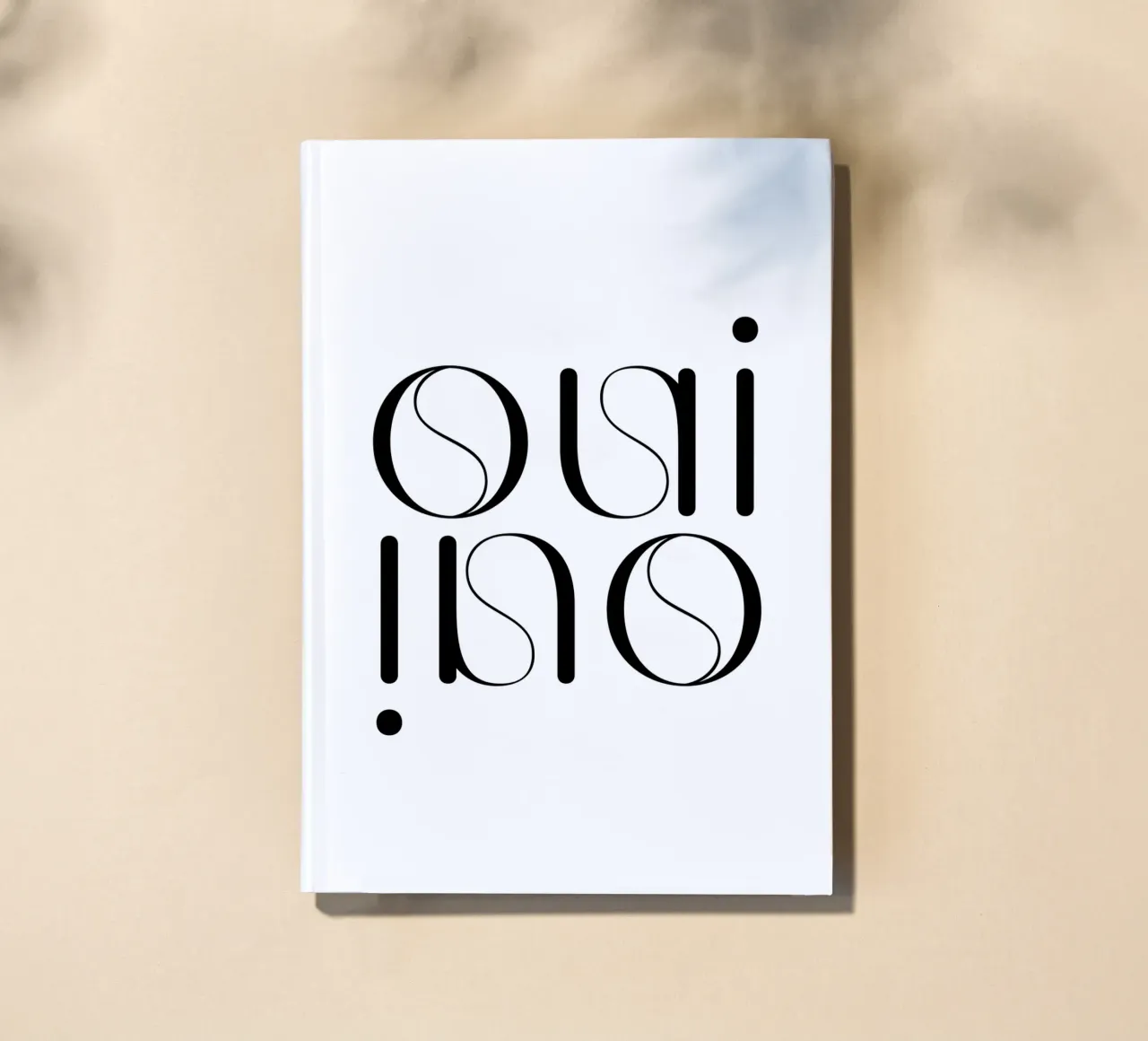 Oui Oui Typography Minimalist Simple Modern notebook by YV TYPOGRAPHY