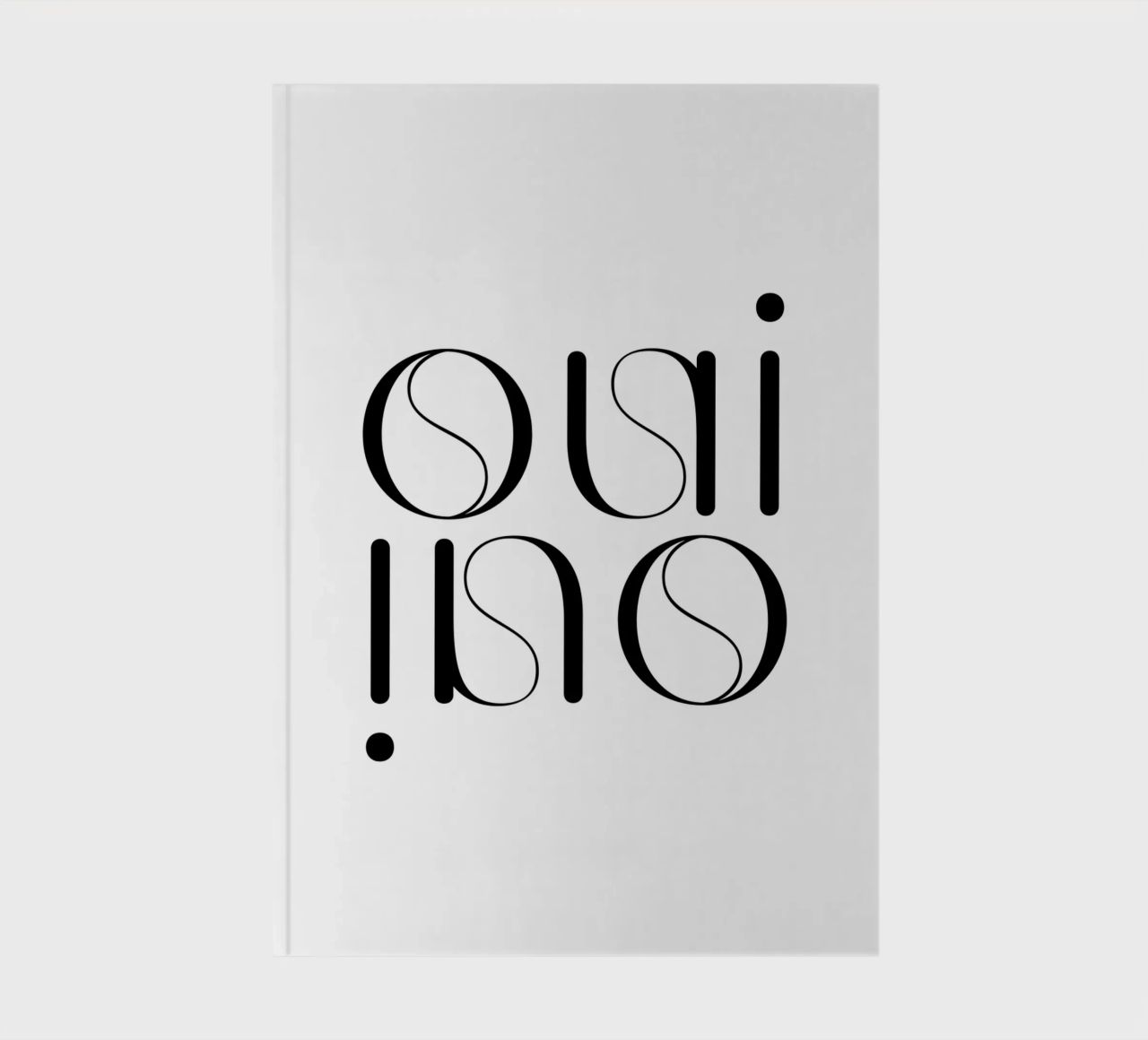 Oui Oui Typography Minimalist Simple Modern notebook by YV TYPOGRAPHY