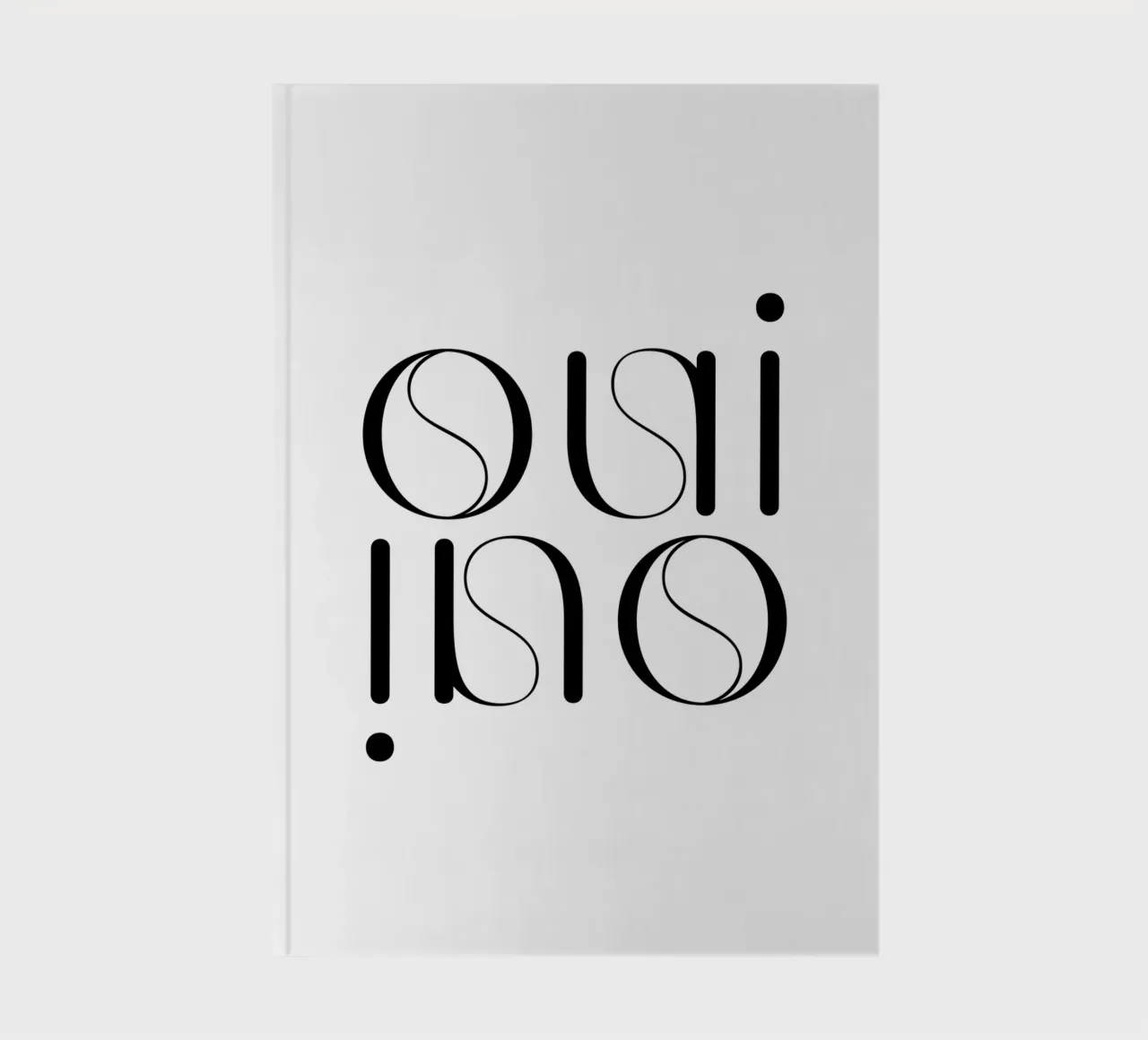 Oui Oui Typography Minimalist Simple Modern notebook by YV TYPOGRAPHY
