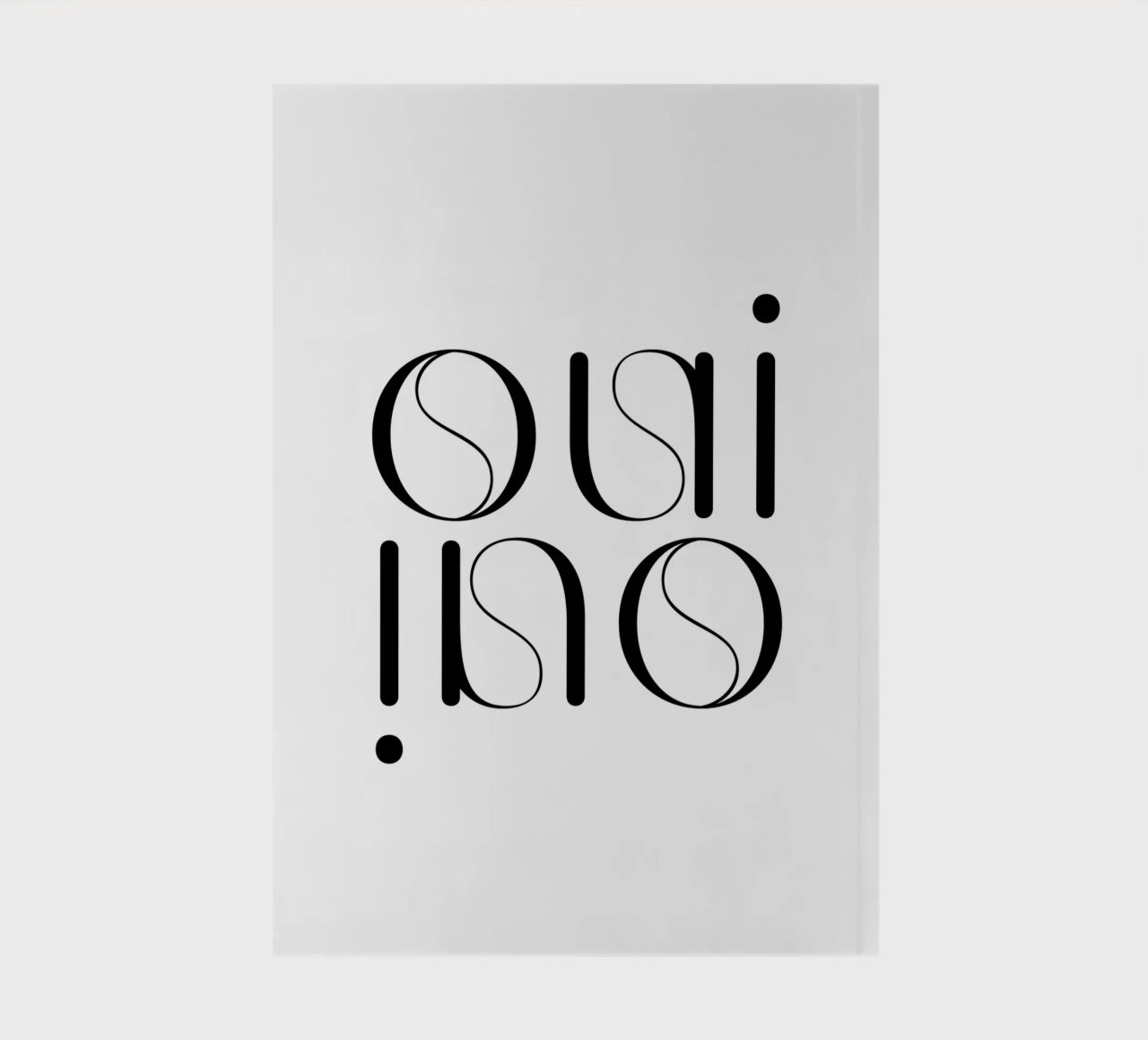 Oui Oui Typography Minimalist Simple Modern notebook by YV TYPOGRAPHY