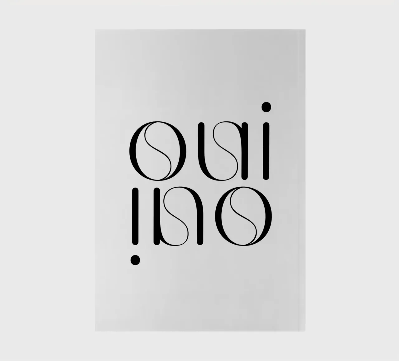 Oui Oui Typography Minimalist Simple Modern notebook by YV TYPOGRAPHY