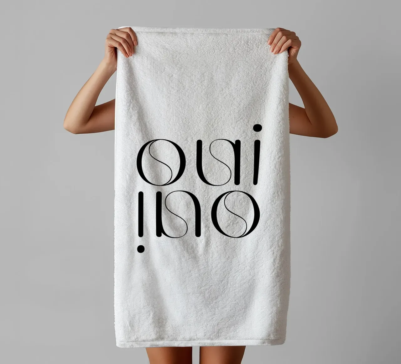 Oui Oui Typografie Minimalistisch Einfach Modern Handtuch von YV TYPOGRAPHY