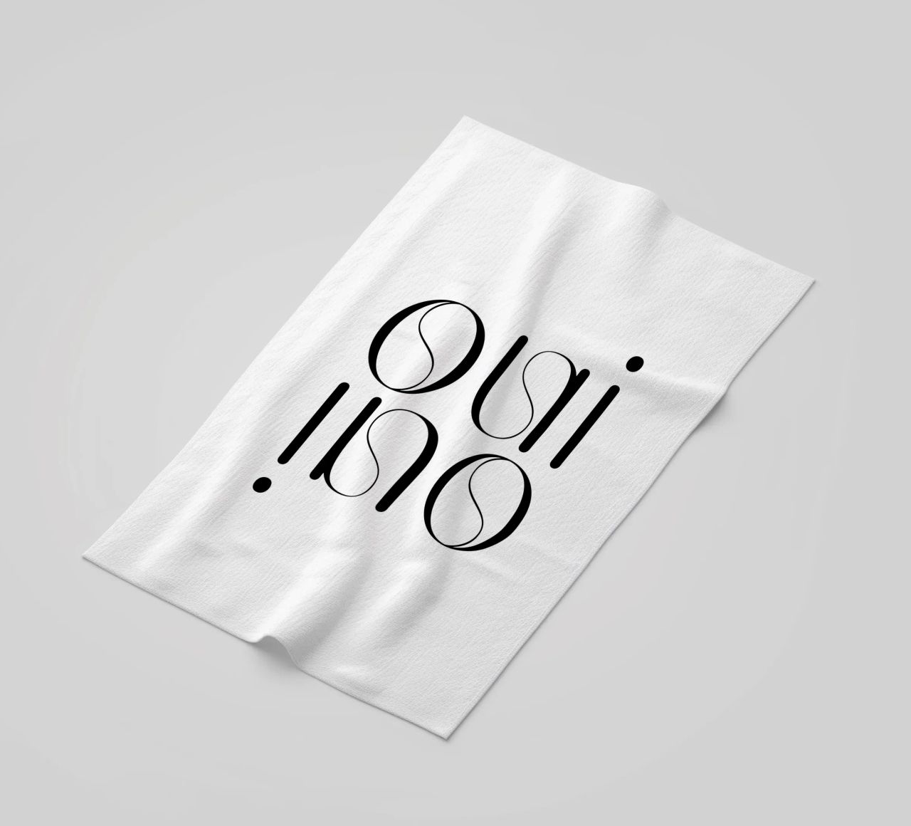 Oui Oui Tipografia Minimalista Semplice Moderna telo mare da YV TYPOGRAPHY