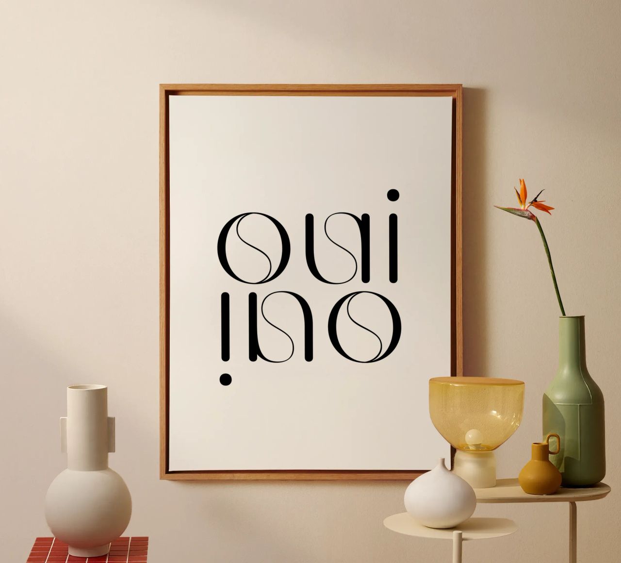 Oui Oui Typography Minimalist Simple Modern canvas by YV TYPOGRAPHY