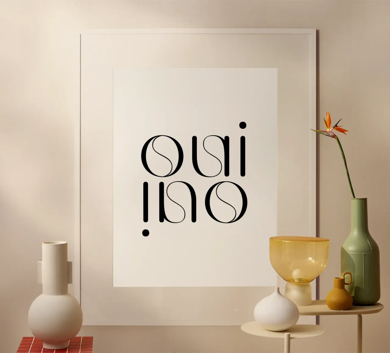 Oui Oui Typography Minimalist Simple Modern hahnemühle by YV TYPOGRAPHY