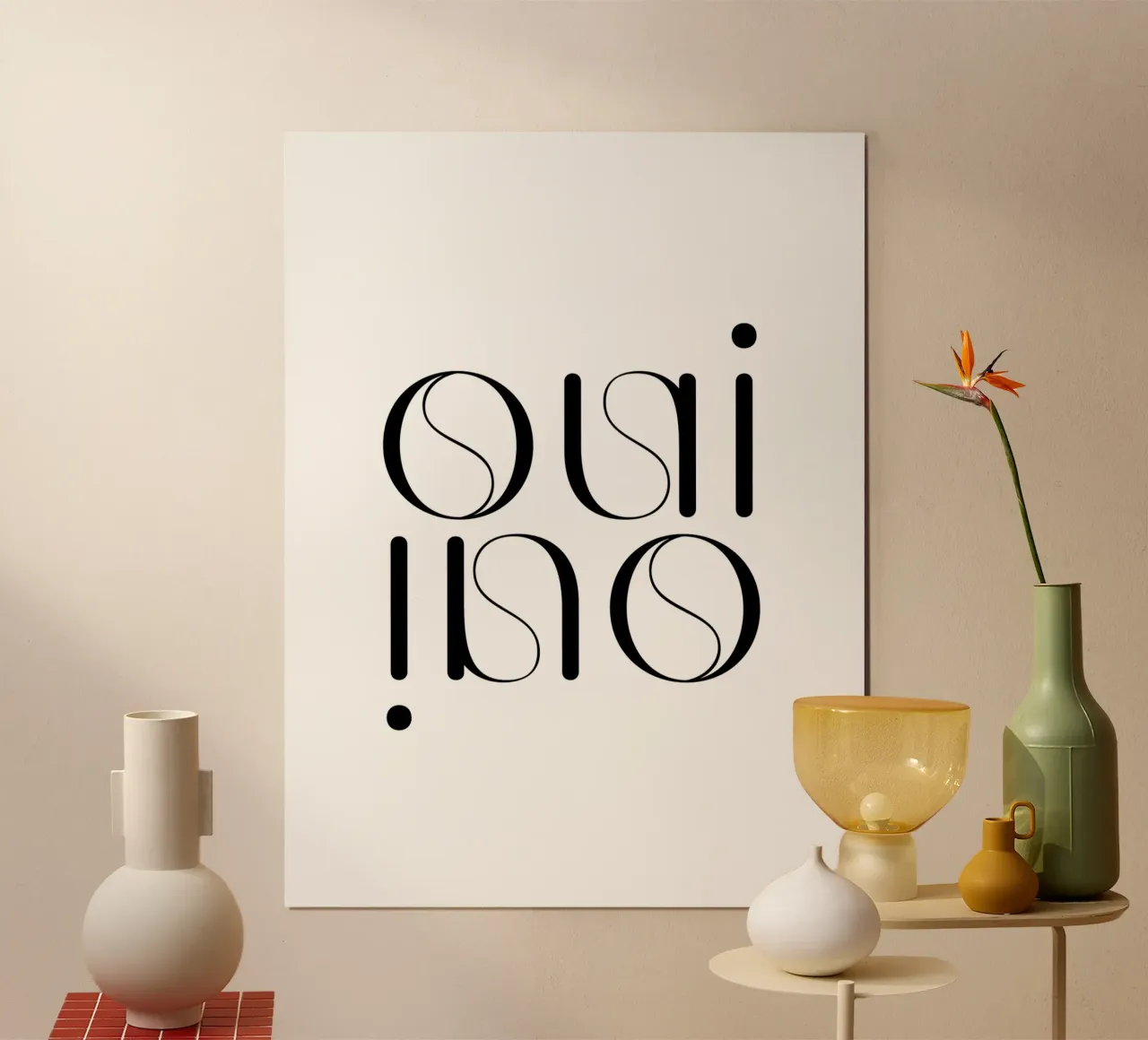 Oui Oui Typography Minimalist Simple Modern hahnemühle by YV TYPOGRAPHY