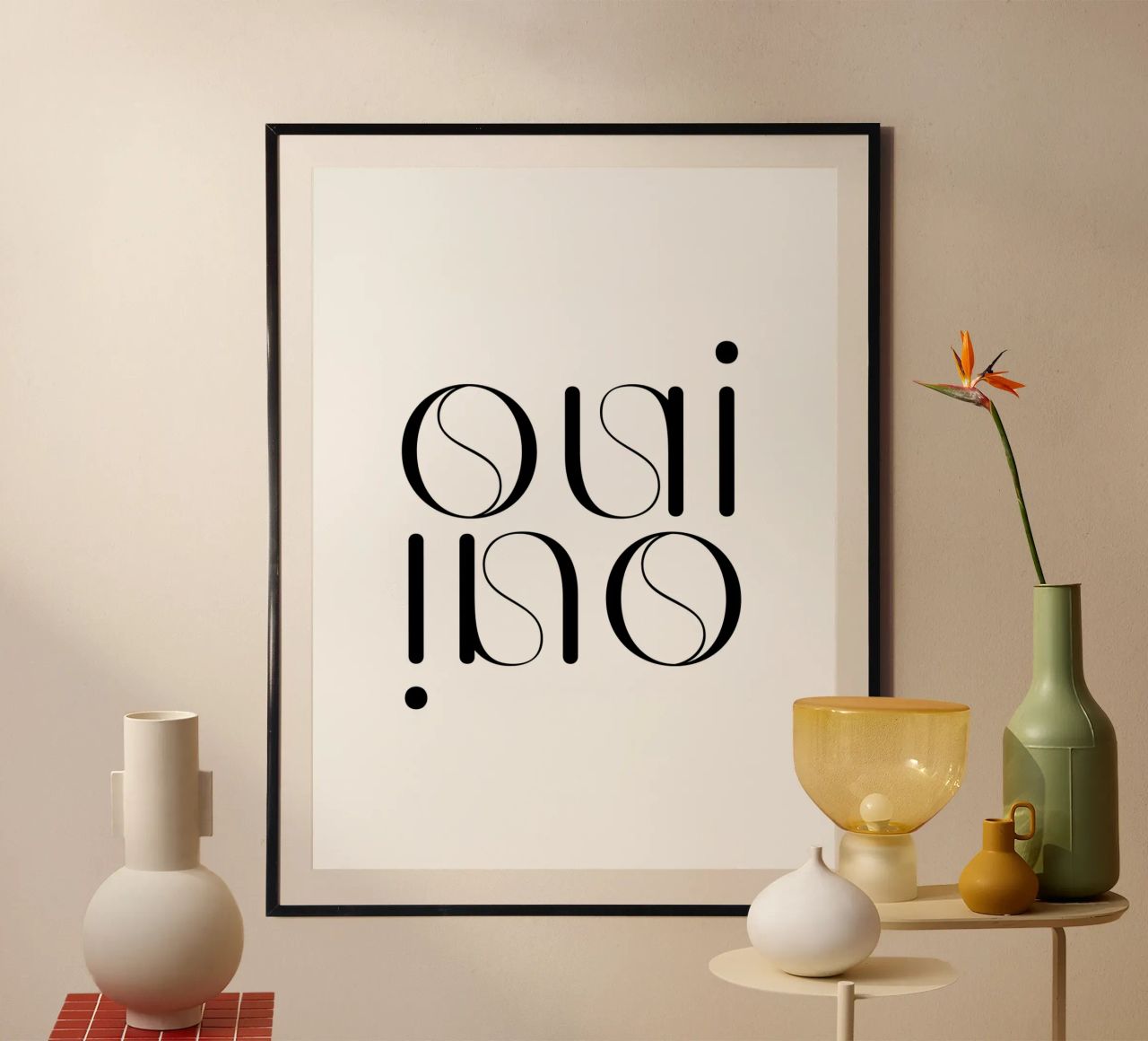 Oui Oui Typography Minimalist Simple Modern hahnemühle by YV TYPOGRAPHY