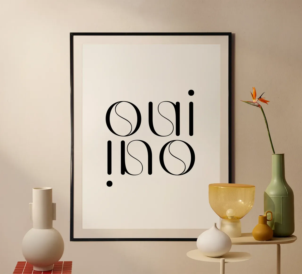 Oui Oui Typography Minimalist Simple Modern hahnemühle by YV TYPOGRAPHY