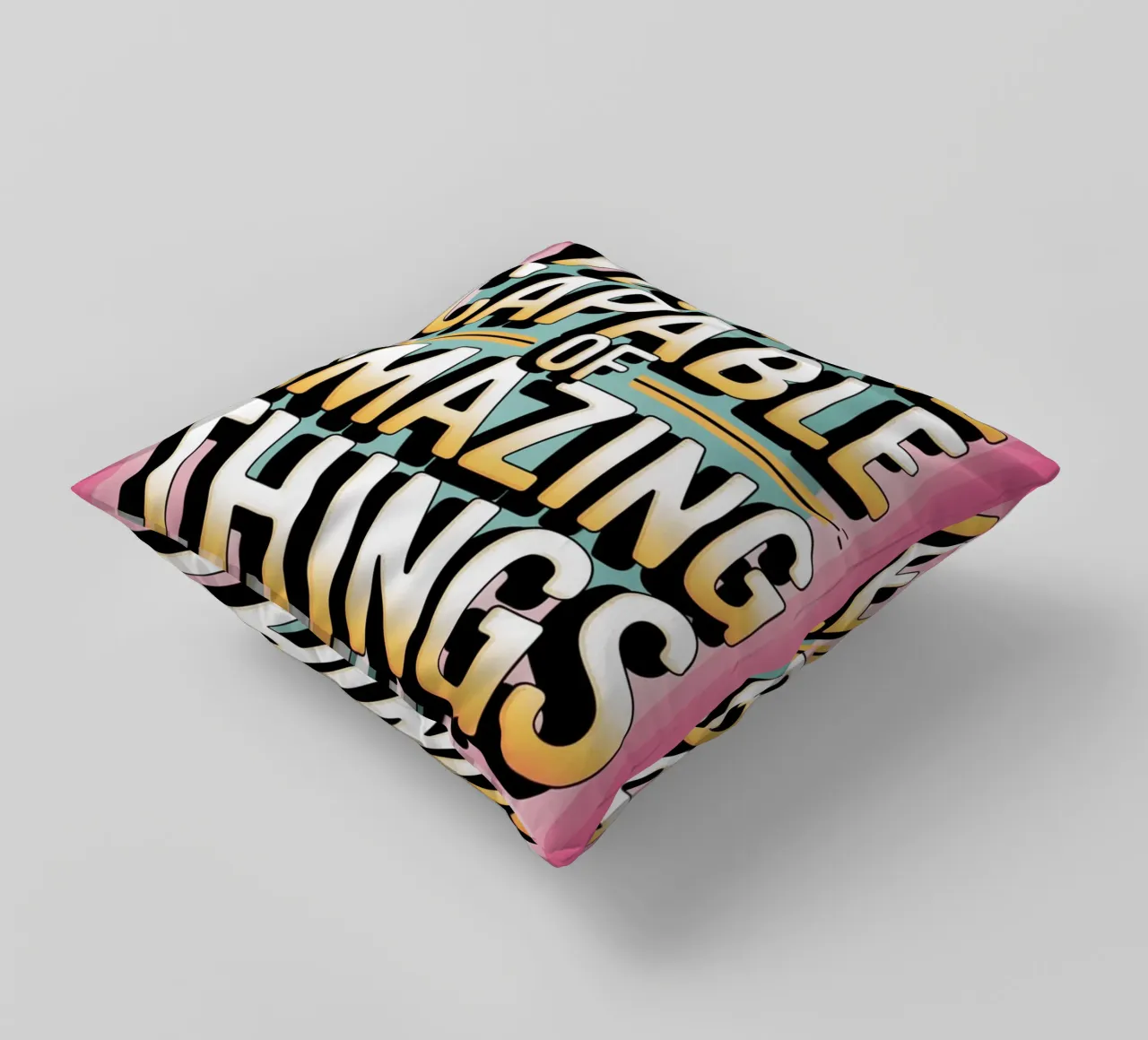 You Are Capable of Amazing Things decorative cushion by logic