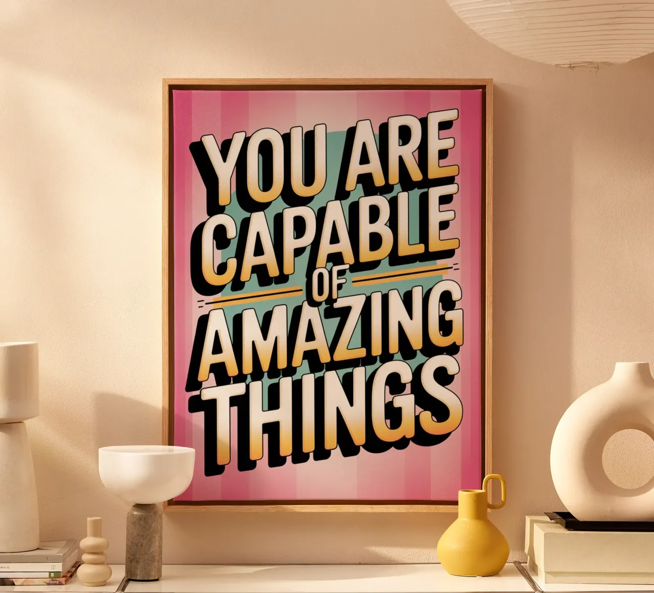 You Are Capable of Amazing Things canvas with Floater frame by logic