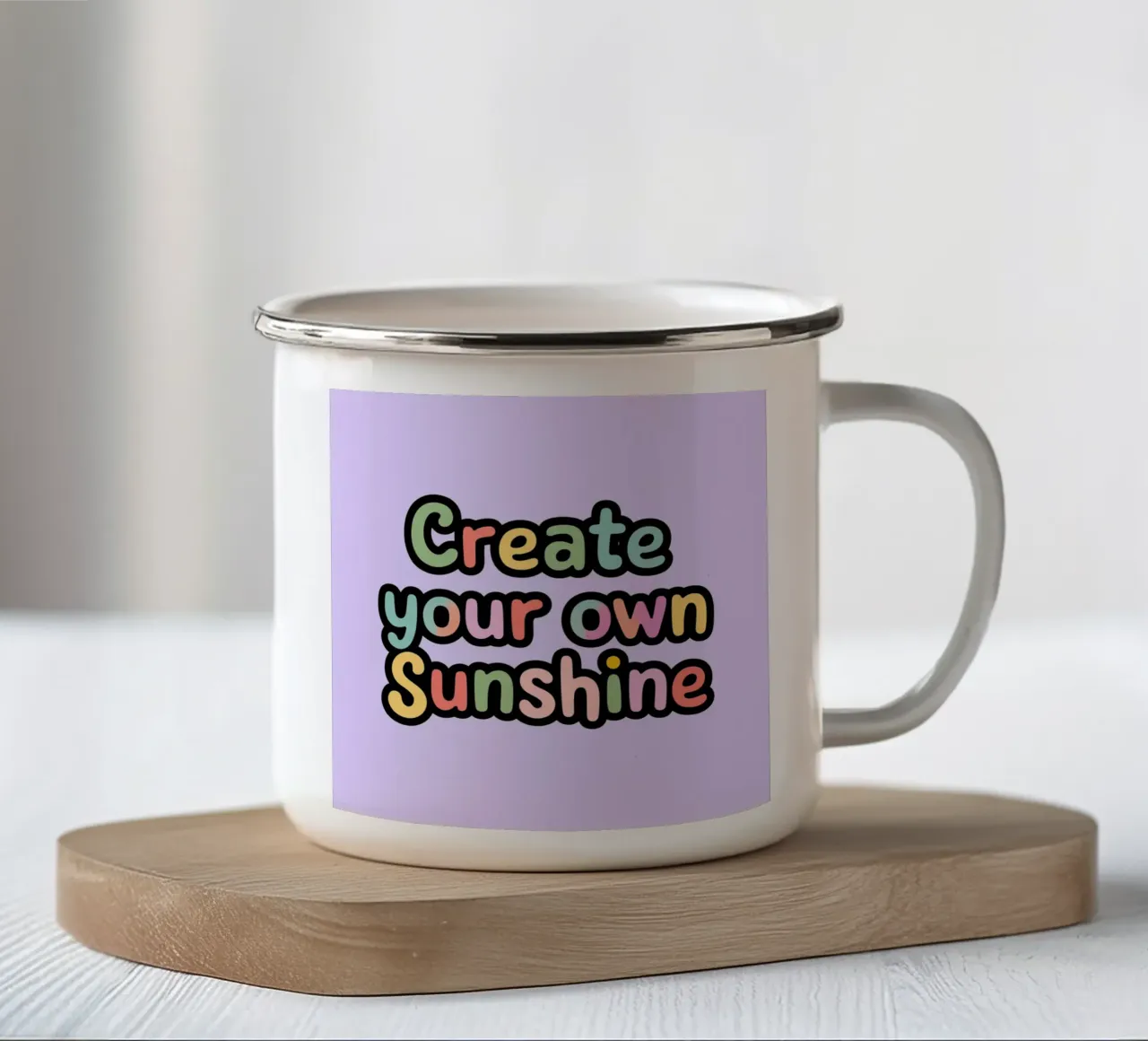Creare il proprio sole tazza in smalto da logic