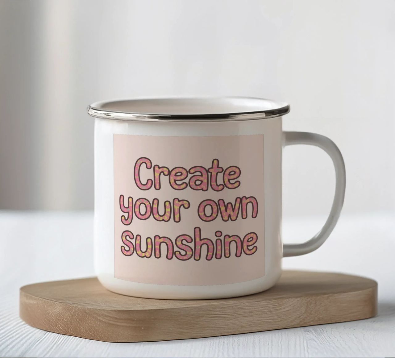 Creare il proprio sole tazza in smalto da logic
