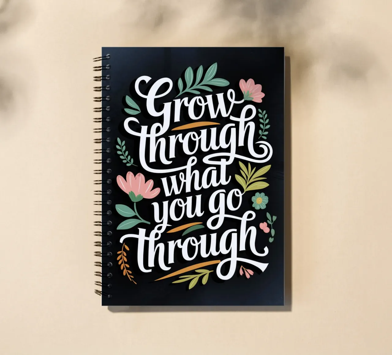 Grow Through What You Go Through spiral notebook by logic