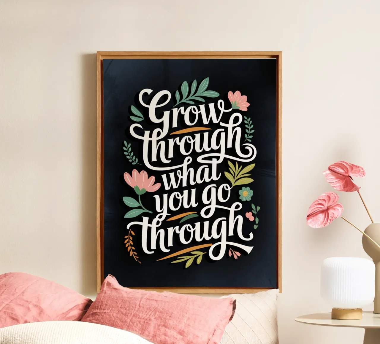 Grow Through What You Go Through canvas by logic