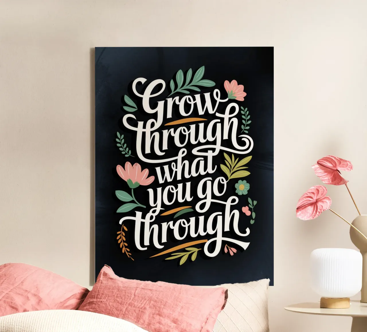Grow Through What You Go Through canvas by logic