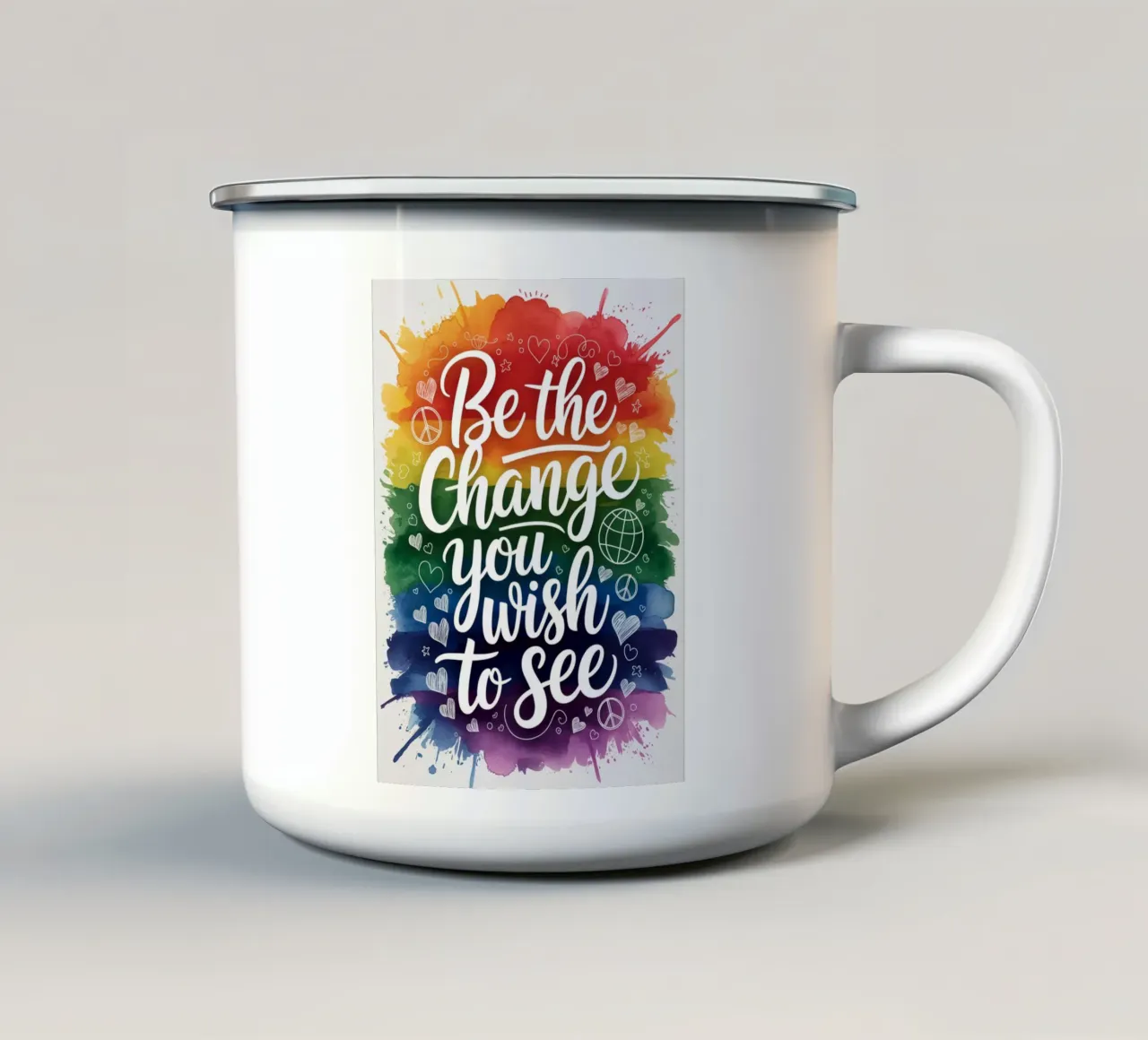 Siate il cambiamento che desiderate vedere tazza in smalto da logic