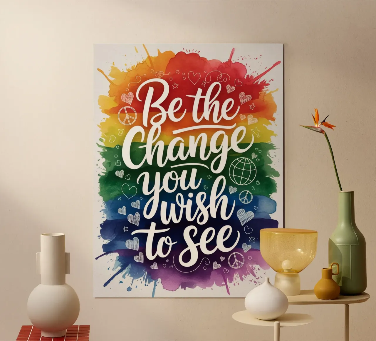 Siate il cambiamento che desiderate vedere poster con telaio in alluminio da logic
